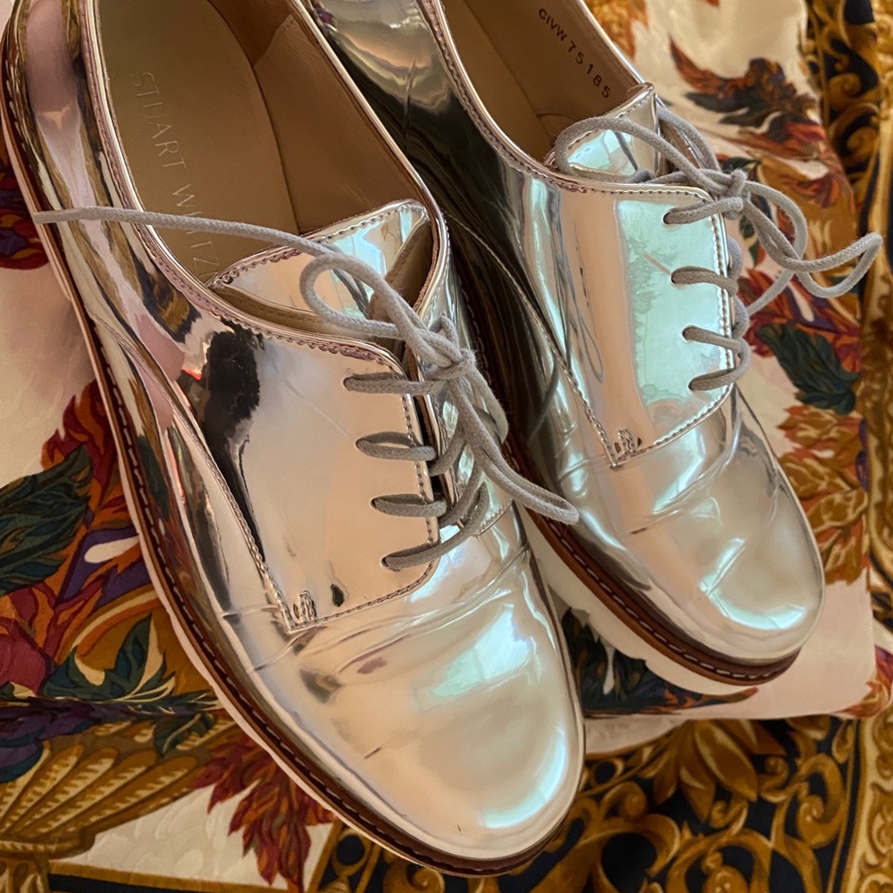 Stuart Weitzman Metallic Metro Oxford